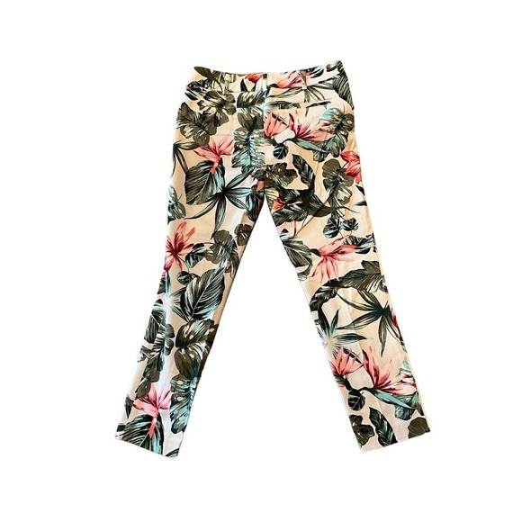 New York & Company Ankle Pant Women's Size 8 Multicolor Floral Pull-On High Rise - Picture 1 of 5